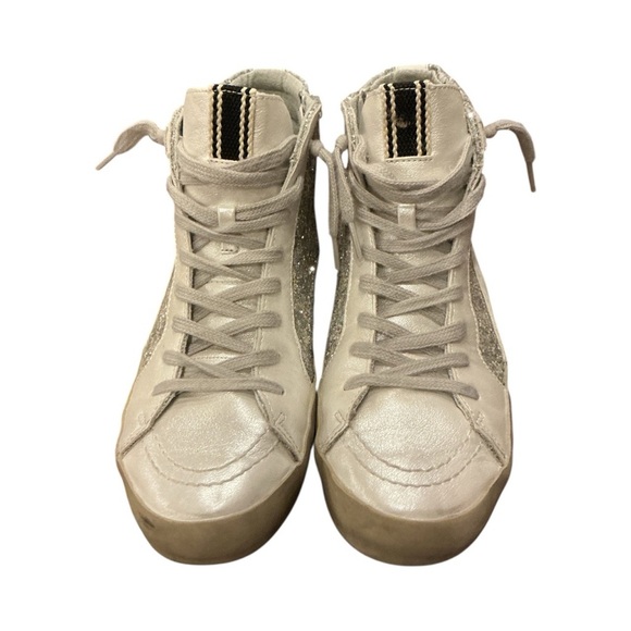 SHU SHOP Roxanne Kids Size 5 Pearl Glitter High-Top Sneakers - Picture 3 of 9